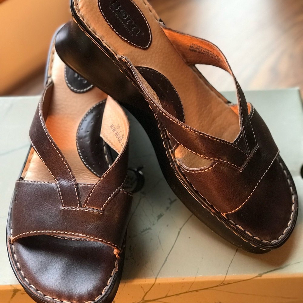 Born Dark Brown Leather Sandals